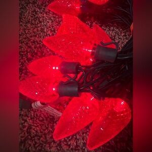 Vintage Red 50 Glass Faceted Diamond Cut Christmas Strawberry Pine Cone 2004 C7